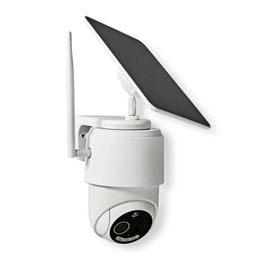 Nedis SmartLife Ulkokamera | Wi-Fi | Full HD 1080p | Kääntö/kallistus | IP65 | Maks. akunkesto: 5 Kuukautta | MicroSD (ei sisälly) / Pilvipalvelutallennus (valinnainen) | 5 V DC | Liiketunnistimella | Yökuvaus | Valkoinen