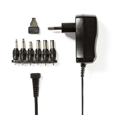 Nedis AC Yleisvirtalähde | 7.2 W | 3 - 12 V DC | 1.80 m | 1.0 A A | 6 plug(s) | Musta