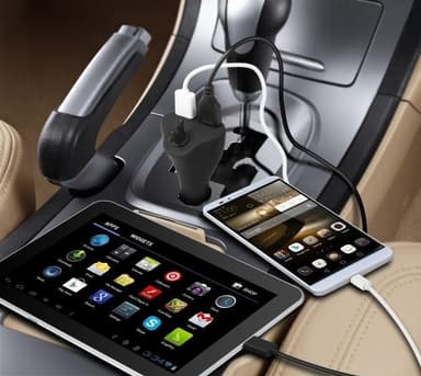 Technaxx magneettinen autoteline älypuhelimille ja tableteille + autolaturi (TE09)