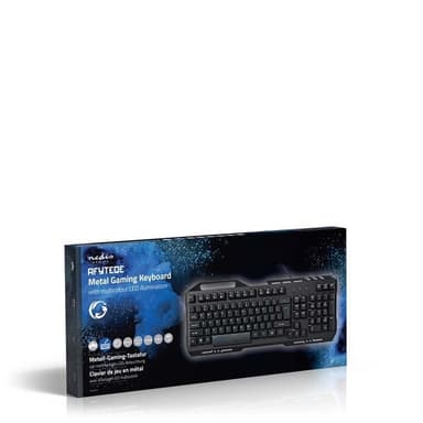 Nedis Pelinäppäimistö Langallinen | USB 2.0 | Kalvonäppäiminä | LED | US Kansainvälinen | Yhdysvaltain Näppäinasettelu | USB Virta | Virtakaapelin pituus: 1.50 m | Pelinäppäimistö