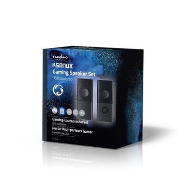 Nedis Pelikaiutin | Kaiutinkanavat: 2.0 | USB Virta | 3.5 mm uros | 18 W | Ei valaistusta | Äänenvoimakkuuden Säätö | Lähtöliitäntä: 1x 3.5 mm Audio lähtö