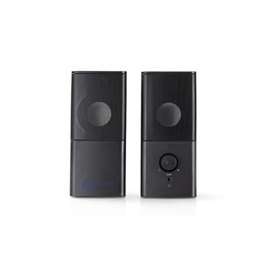 Nedis Pelikaiutin | Kaiutinkanavat: 2.0 | USB Virta | 3.5 mm uros | 18 W | Ei valaistusta | Äänenvoimakkuuden Säätö | Lähtöliitäntä: 1x 3.5 mm Audio lähtö