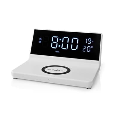 Nedis Herätyskello langattomalla latauksella | Qi-sertifioitu | 5 / 7.5 / 10 / 15 W | USB-A Uros | 2 Hälytysaikojen | Torkkutoiminto