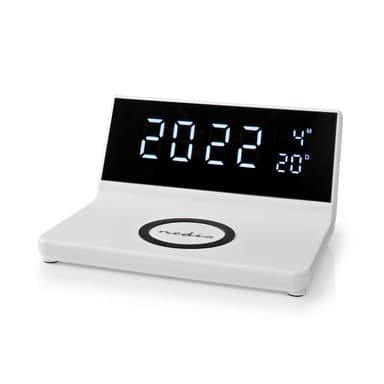 Nedis Herätyskello langattomalla latauksella | Qi-sertifioitu | 5 / 7.5 / 10 / 15 W | USB-A Uros | 2 Hälytysaikojen | Torkkutoiminto