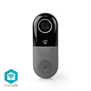 Nedis SmartLife Video Ovipuhelin | Wi-Fi | Muuntaja | Full HD 1080p | MicroSD (ei sisälly) / Pilvipalvelutallennus (valinnainen) | IP54 | Liiketunnistimella | Yökuvaus | Harmaa / Musta