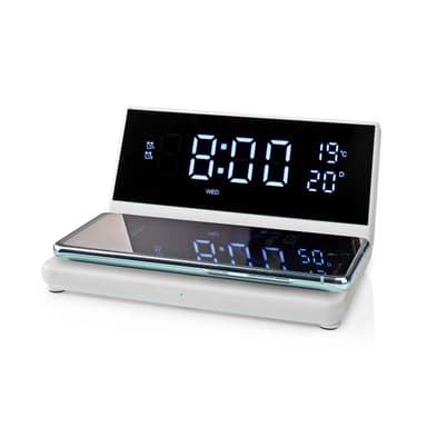 Nedis Herätyskello langattomalla latauksella | Qi-sertifioitu | 5 / 7.5 / 10 / 15 W | USB-A Uros | 2 Hälytysaikojen | Torkkutoiminto