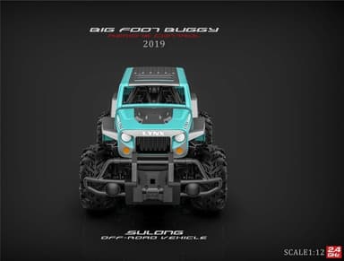 RC Big Foot Buggy 1:12, sininen