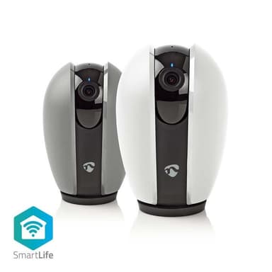 Nedis SmartLife Sisäkamera | Wi-Fi | Full HD 1080p | Kääntö/kallistus | MicroSD (ei sisälly) / Pilvipalvelutallennus (valinnainen) | Liiketunnistimella | Yökuvaus | Tummanharmaa / Valkoinen