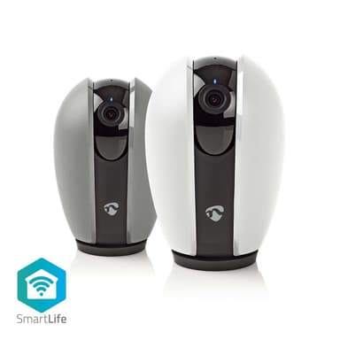 Nedis SmartLife Sisäkamera | Wi-Fi | Full HD 1080p | Kääntö/kallistus | MicroSD (ei sisälly) / Pilvipalvelutallennus (valinnainen) | Liiketunnistimella | Yökuvaus | Tummanharmaa / Valkoinen