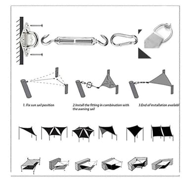 Triangle Sunsail / Purjekangas Harmaa S