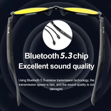 LENOVO C8-Lite Bluetooth Aurinkolasit Headset Langattomat kuulokkeet - Keltainen