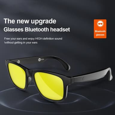 LENOVO C8-Lite Bluetooth Aurinkolasit Headset Langattomat kuulokkeet - Keltainen