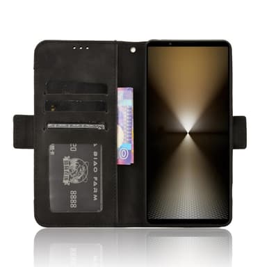 Lompakkoteline Käännettävä Puhelinkotelo Xperia 1 VI - Musta