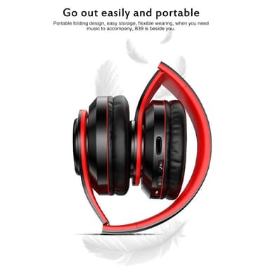 Langattomat Hifi-korvakuulokkeet Bluetooth-kuulokkeet - musta+punainen