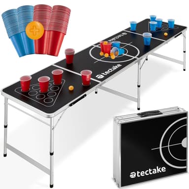 Beer pong -pöytä, korkeussäädettävä ja taitettava -