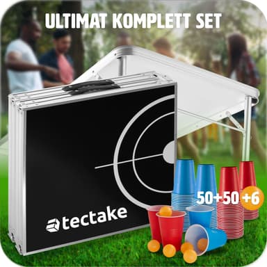 Beer pong -pöytä, korkeussäädettävä ja taitettava -