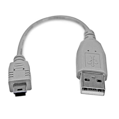 StarTech.com USB2HABM6IN, 0,152 m, USB A, Mini-USB B, USB 2.0, Uros/uros, Harmaa