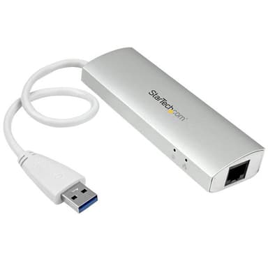 StarTech.com ST3300G3UA, Langallinen, USB, Ethernet, 5000 Mbit/s, Hopea, Valkoinen