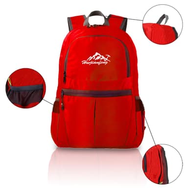 Taitettava reppu 36L Unisex vedenpitävä (punainen)