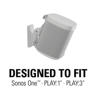 SANUS Wall Mount for Sonos One SL Play:1 Play:3 Pair White