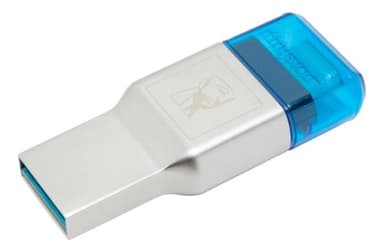 Kingston MobileLite Duo 3C microSD-muistikortinlukija, USB-C, hopea