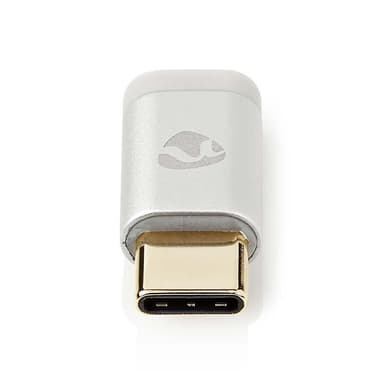 Nedis USB-C™ Sovitin | USB 2.0 | USB-C™ Uros | USB Micro-B naaras | 480 Mbps | Pyöreä | Kullattu | Hopea | Laatikko kannella ja ikkunalla