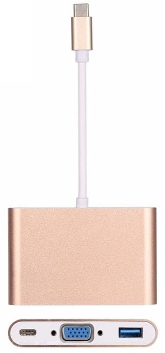 USB-C - VGA, moniporttisovitin, kultainen