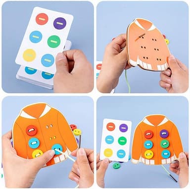 Wooden buttons on a jumper - kehityspeli pikkulapsille
