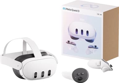 Meta Quest 3 kannettavat VR-lasit (128 GB) - Kunnostettu