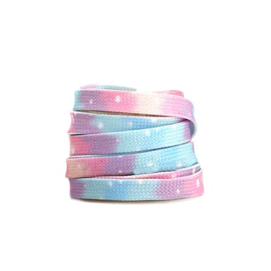 Tie-Dye-painetut litteät kengännauhat (2 paria) Monivärinen 2