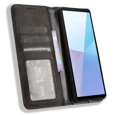 Lompakkoteline Käännettävä Puhelinkotelo Xperia 10 VI - Musta