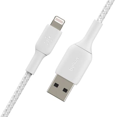 Belkin CAA002BT0MWH, 0,15 m, Lightning, USB A, Uros, Uros, Valkoinen