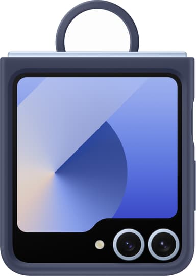 Samsung Galaxy Z Flip6 silikonisuojakuori renkaalla (tummansininen)