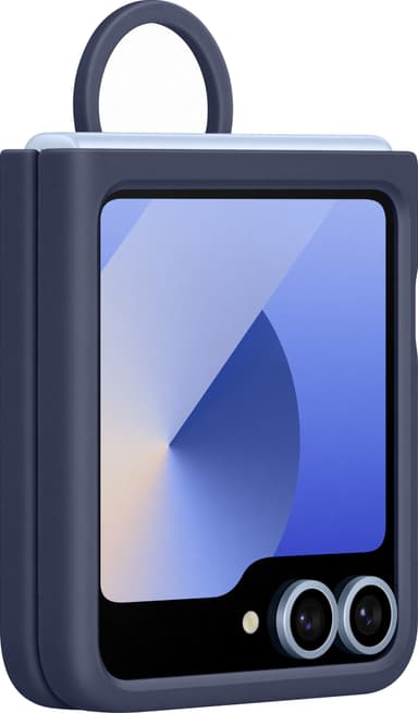 Samsung Galaxy Z Flip6 silikonisuojakuori renkaalla (tummansininen)