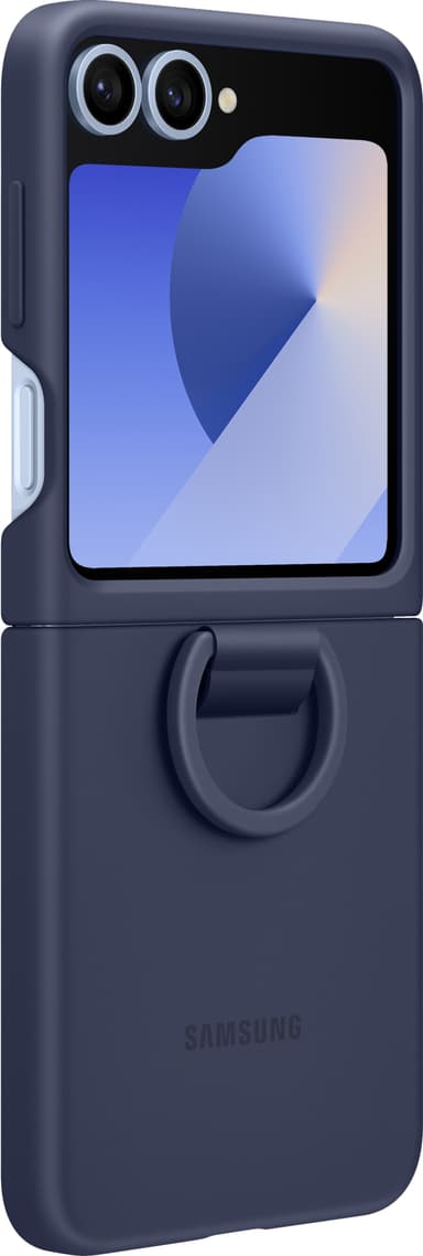Samsung Galaxy Z Flip6 silikonisuojakuori renkaalla (tummansininen)