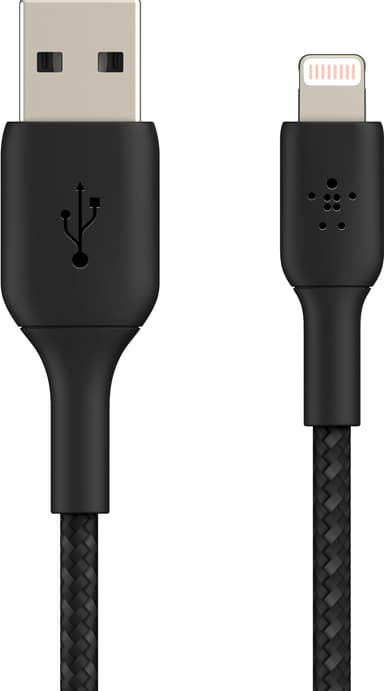 Belkin USB-A - Lightning Braided, musta (0,15 m)