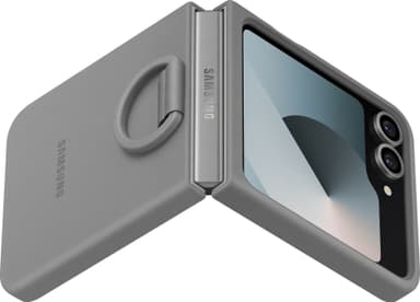 Samsung Galaxy Z Flip6 silikonisuojakuori renkaalla (harmaa)