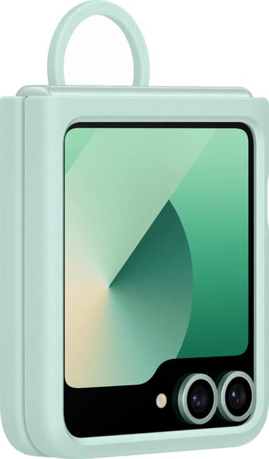 Samsung Galaxy Z Flip6 silikonisuojakuori renkaalla (minttu)