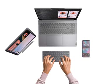 Lenovo monilaitteinen langaton näppäimistö (Luna Grey)