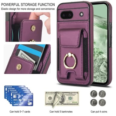 Google Pixel 8a Kickstand Case Puhelimen Suojakotelo Korttipaikoilla