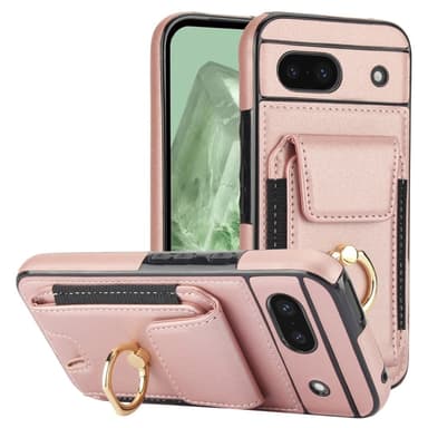 Google Pixel 8a Kickstand Case Puhelimen Suojakotelo Korttipaikoilla - Ruusukulta