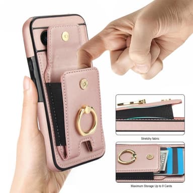 Google Pixel 8a Kickstand Case Puhelimen Suojakotelo Korttipaikoilla - Ruusukulta