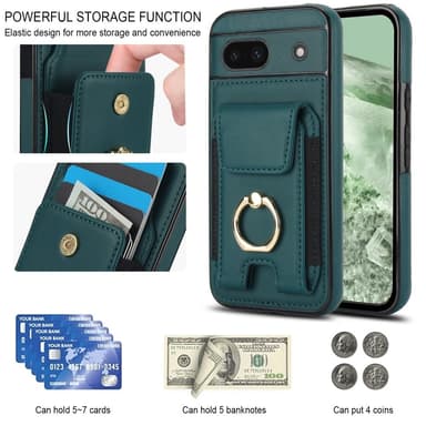 Google Pixel 8a Kickstand Case Puhelimen Suojakotelo Korttipaikoilla