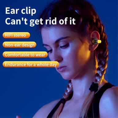 Delfin Ear Clip -kuulokkeet HiFi Bluetooth -nappikuulokkeet - musta+keltainen