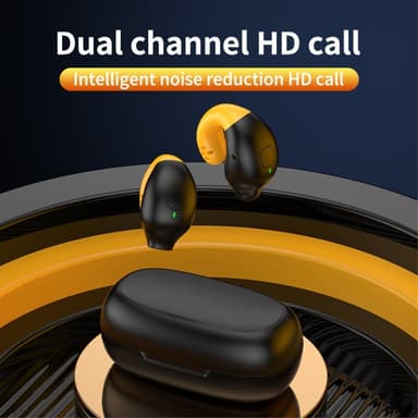 Delfin Ear Clip -kuulokkeet HiFi Bluetooth -nappikuulokkeet - musta+keltainen