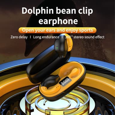 Delfin Ear Clip -kuulokkeet HiFi Bluetooth -nappikuulokkeet - musta+keltainen