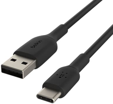 Belkin BOOST CHARGE USB-C-USB-A-kaapeli, musta, 0,15 m