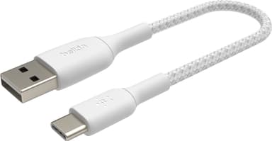 Belkin CAB002BT0MWH, 0,15 m, USB A, USB C, Valkoinen