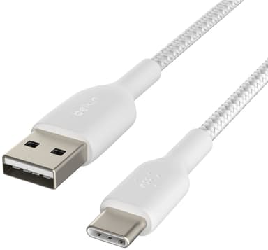 Belkin CAB002BT0MWH, 0,15 m, USB A, USB C, Valkoinen