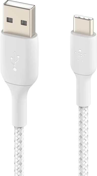 Belkin CAB002BT0MWH, 0,15 m, USB A, USB C, Valkoinen